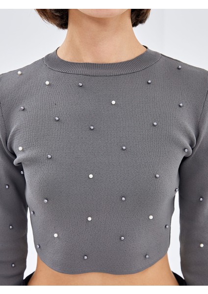 Yeni Sezon Bisiklet Yaka Crop Kadın Triko Kazak modelleri