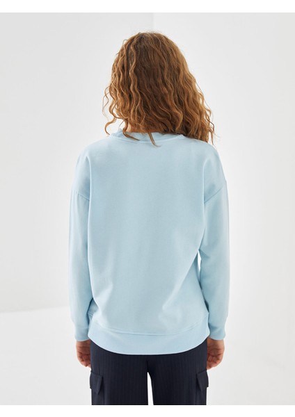 Yeni Sezon Bisiklet Yaka Kadın Sweatshirt fırsatları