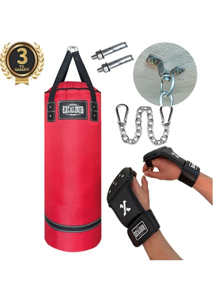Polystar 90 x 30 cm Boks Kum Torbası Kırmızı - Eldiven Hediyeli