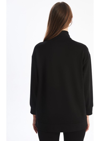Yeni Sezon Dik Yaka Oversize Kadın Sweatshirt Tunik fırsatları