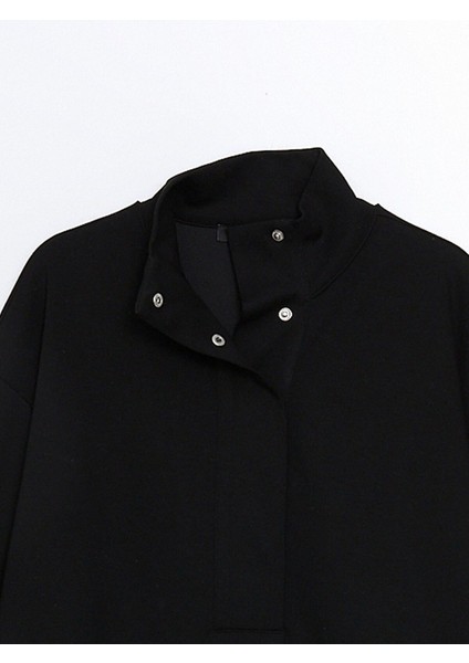 Yeni Sezon Dik Yaka Oversize Kadın Sweatshirt Tunik indirimleri