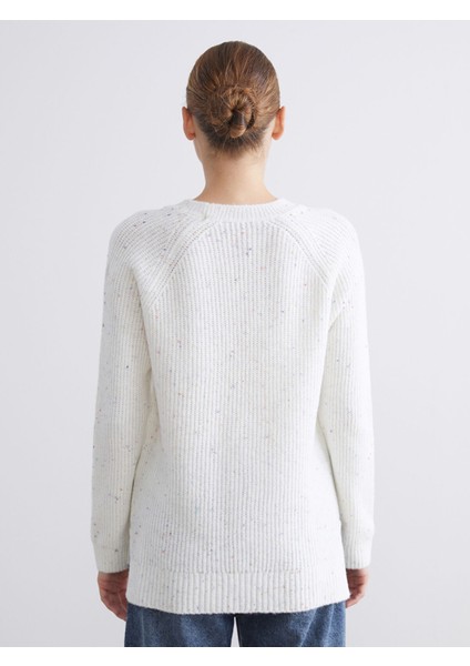 Yeni Sezon Bisiklet Yaka Kendinden Desenli Kadın Triko Kazak indirimleri