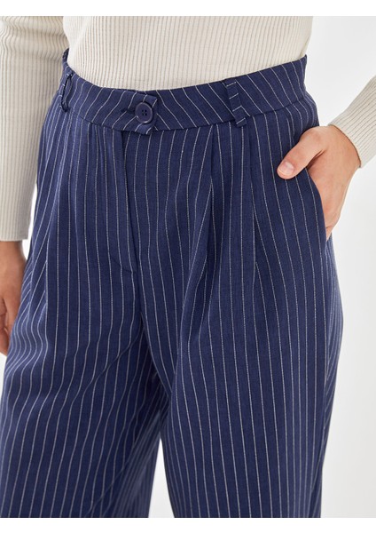 Yeni Sezon Loose Fit Çizgili Kadın Pantolon modelleri