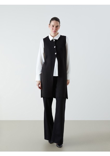 Yeni Sezon Bisiklet Yaka Kadın Triko Yelek fırsatları