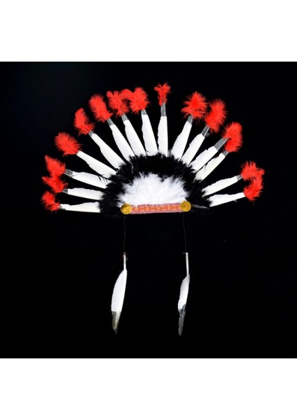 Kızılderili Başlığı Şapkası Kırmızı Beyaz modelleri