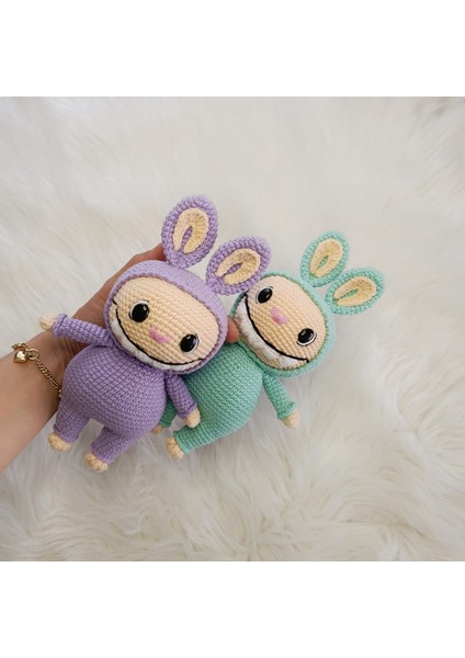 Amigurumi Labubu Örgü Oyuncak Mint