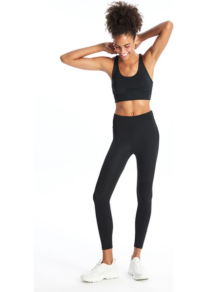 Yeni Sezon Kadın Beli Lastikli Ekstra Dar Fit Düz Tayt