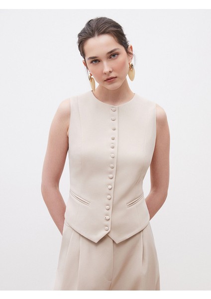 Yeni Sezon Bisiklet Yaka Krep Kadın Klasik Yelek fırsatları