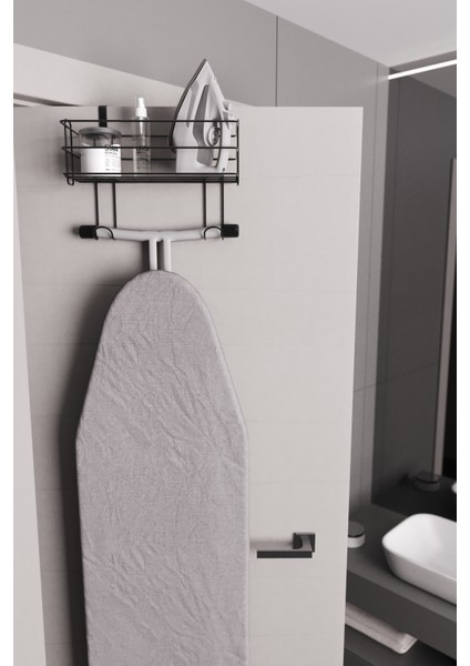 Kapı Arkası Ütü ve Ütü Masası Askısı Ütü Düzenleyici Raf - Siyah fiyatları