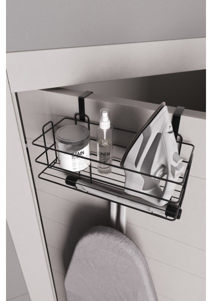 Kapı Arkası Ütü ve Ütü Masası Askısı Ütü Düzenleyici Raf - Siyah fırsatları