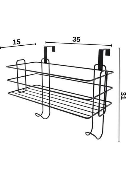 Kapı Arkası Ütü ve Ütü Masası Askısı Ütü Düzenleyici Raf - Siyah indirimleri