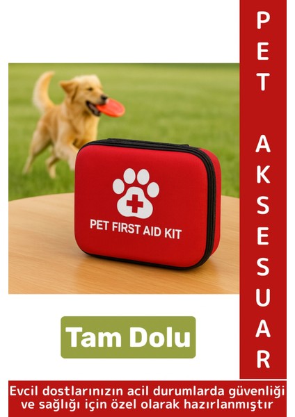 Premium Dayanıklı Portatif Kedi Köpek Taşınabilir Evcil Hayvan Tam Dolu Acil Yardım Ihtiyaç Çantası