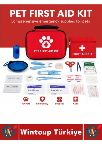 Premium Dayanıklı Portatif Kedi Köpek Taşınabilir Evcil Hayvan Tam Dolu Acil Yardım Ihtiyaç Çantası fiyatları