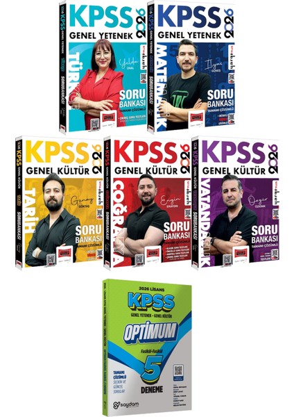 2026 Kpss Türkçe Matematik Tarih Coğrafya Vatandaşlık Soru - Lisans Optimum 5 Deneme