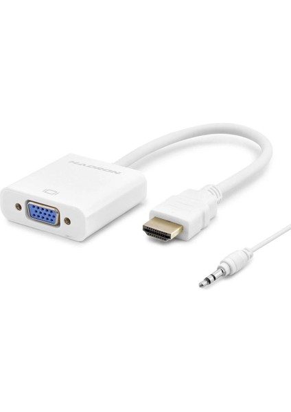 Hdmı To VGA F Çevirici 1080P + Audıo Beyaz HDX2019