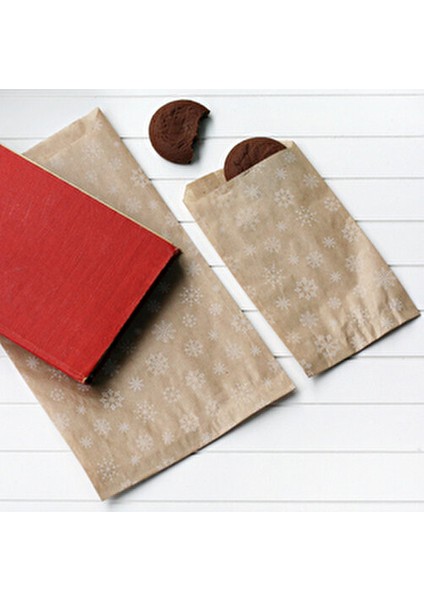 Kar Desenli Kraft Kese Kağıdı 18 x 30 cm 10 Adet Beyaz Renkli fırsatları