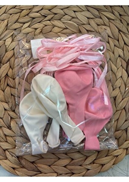 Fiyonk Kurdeleli 3 Pastel Pembe 3 Beyaz Balon fiyatları