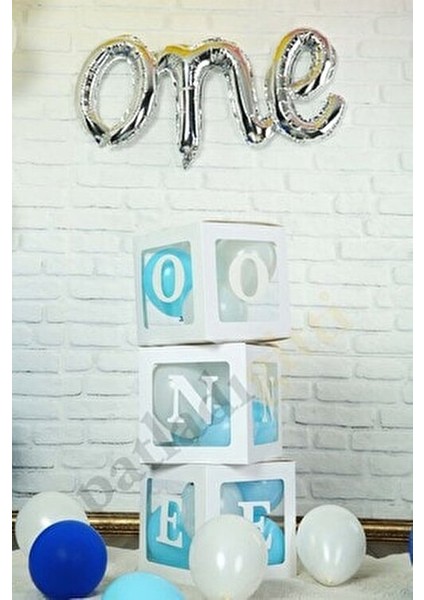 Şeffaf Karakterli Beyaz Kutu ve Balon Seti Kendin Yap Doğum Günü Süsleme