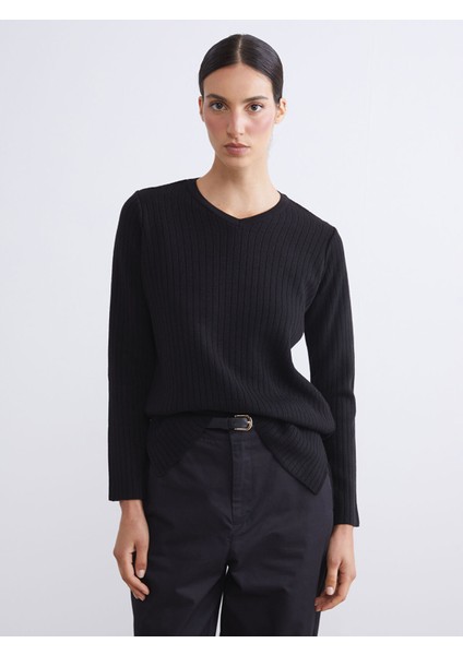 Yeni Sezon V Yaka Kadın Triko Kazak