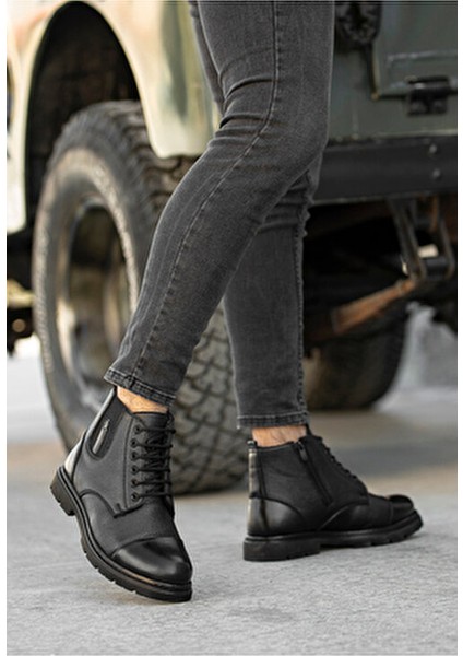 Darko Su ve Soğuk Geçirmez Kürklü Unisex Bot Bağcıklı ve Fermuarlı Siyah fırsatları