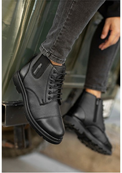 Darko Su ve Soğuk Geçirmez Kürklü Unisex Bot Bağcıklı ve Fermuarlı Siyah indirimleri