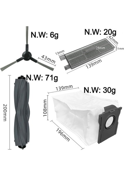 Dreame Mova G30 Pro/ G30/ G20 Master Için Tamamen Süpürme Makineli Yedek Parça Silindir/ Yan Fırça Hepa Filtre Toz Çantası (Yurt Dışından) indirimleri