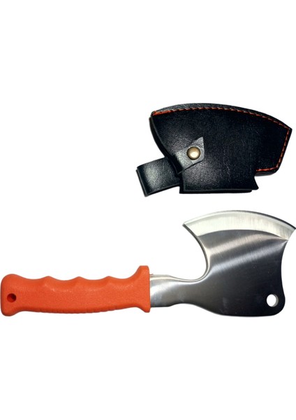 Paslanmaz Çelik Kılıflı Kamp ve Av Baltası – Turuncu Ergonomik Saplı Taşınabilir Balta fiyatları