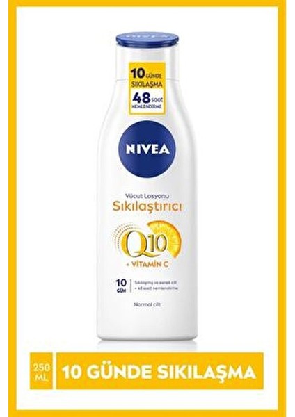 Q10 Gündüz ve Gece Bakım Kremi 50 ml Vücut Sıkılaştırıcı Losyon 250 ml Hediye Seti