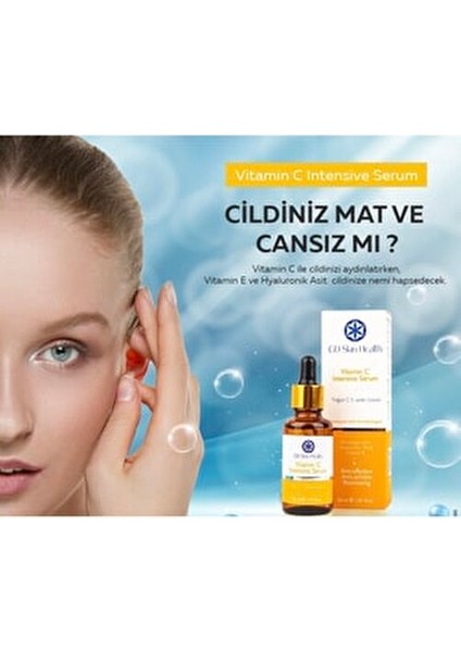 Yoğun C Vitamini Serum Cilt Tonunu Eşitleyici 30 ml Hiyaluronik Asitli