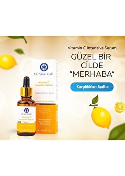 Yoğun C Vitamini Serum Cilt Tonunu Eşitleyici 30 ml Hiyaluronik Asitli