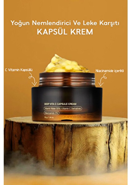 Vitamin C Kapsüllü Krem Yoğun Nemlendirici ve Cilt Aydınlatıcı 50 gr Tüm Cilt Tipleri İçin modelleri