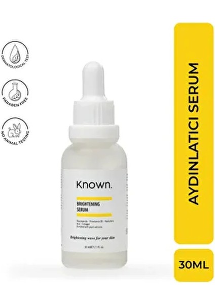 Known Cilt Serum Aydınlatıcı Etkiyle Lekeli Ciltler İçin 30 ml Niacinamide İçerir indirimleri