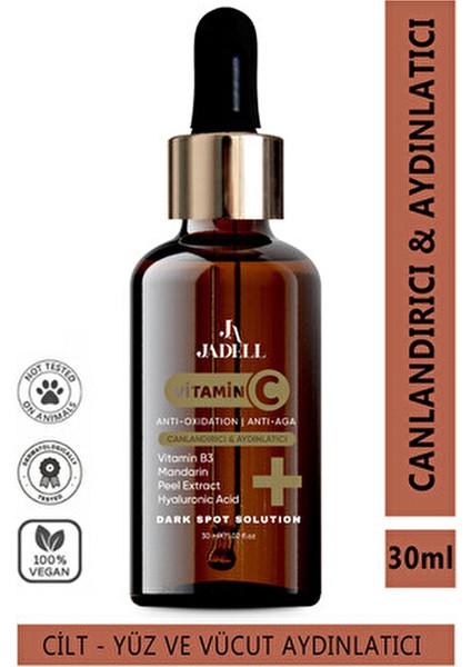 Vitamin C Serum Aydınlatıcı ve Canlandırıcı Etki 30 ml Cilt İçin Özel Formül fiyatları