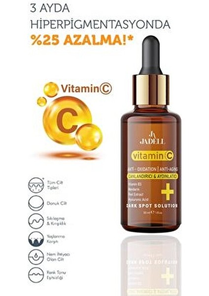 Vitamin C Serum Aydınlatıcı ve Canlandırıcı Etki 30 ml Cilt İçin Özel Formül