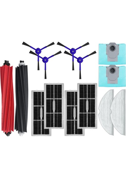 Roborock S8 S8+S8 Pro G20 Hepa Filtreleri Ana / Yan Fırça Paspas Toz Torbası Robot Elektrikli Süpürge Yedek Parça (Yurt Dışından)