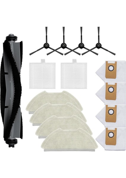 Airrobo T20+ Robot Vakum Aksesuarları Ana Yan Fırça Hepa Filtre Mop Bez Toz Çanta Aksesuarları (Yurt Dışından)