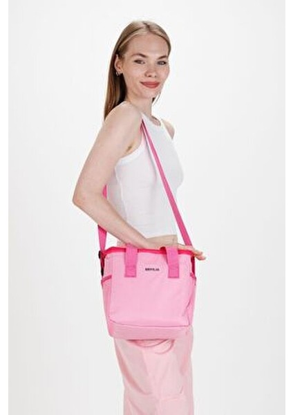 Brivilas Çift Renkli Yemek Çantası Su Geçirmez Özellikte Pembe 25x25 cm Kapasite