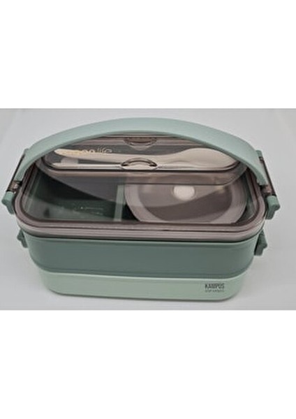 1500 ml Yeşil Bento Öğle Yemeği Kutusu Ofis ve Okul İçin Pratik Kullanım indirimleri