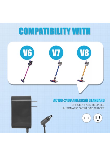 Vakum Temizleyici Pil Şarj Cihazı, Dyson V6 V7 V8 DC62 Güç Adaptörü Fiş Abd Fişi Için Yedek Güç Adaptör Şarj Cihazı (Yurt Dışından) indirimleri
