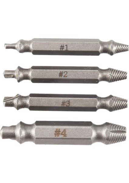 4x Vidalı Çıkarıcı Matkap Bitleri Kılavuz Kırık Cıvata Çıkartma Kolay #1 #2 #3 #4 (Yurt Dışından)