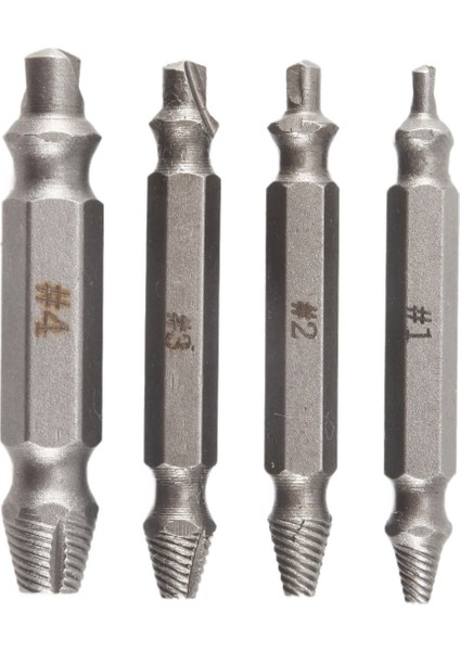 4x Vidalı Çıkarıcı Matkap Bitleri Kılavuz Kırık Cıvata Çıkartma Kolay #1 #2 #3 #4 (Yurt Dışından) fiyatları