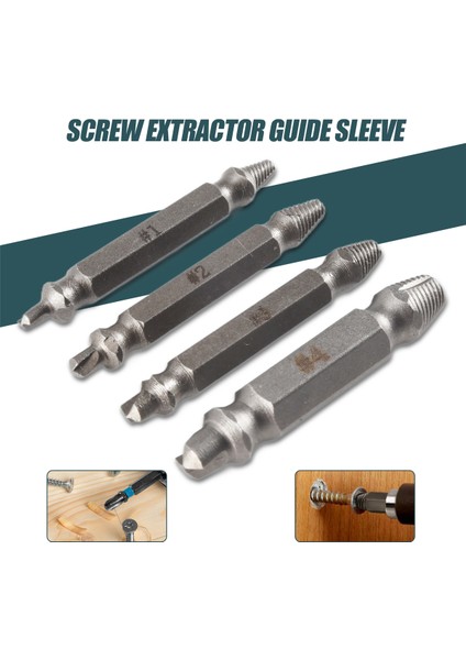 4x Vidalı Çıkarıcı Matkap Bitleri Kılavuz Kırık Cıvata Çıkartma Kolay #1 #2 #3 #4 (Yurt Dışından) fırsatları