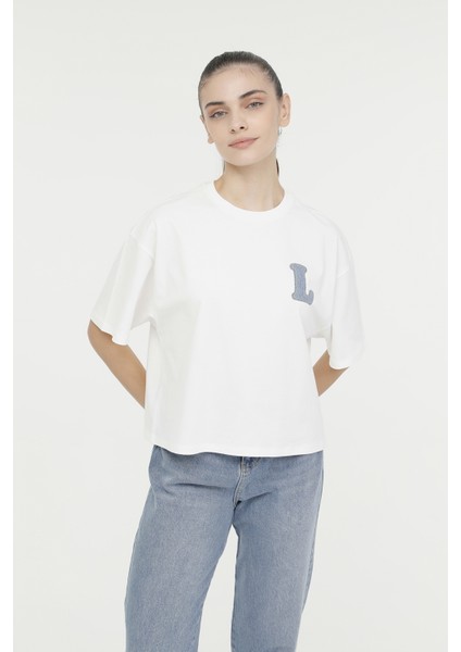 Wl Delta 11MD1082 4fx Ekru Kadın Kısa Kol T-Shirt