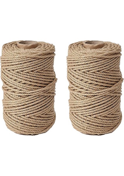 2 Rulo Doğal Sicim 3 Kat Filament Sicim Malzemesi Hediye Sarma Botanik Noel El Yapımı Sanat Dekorasyonu (Yurt Dışından)