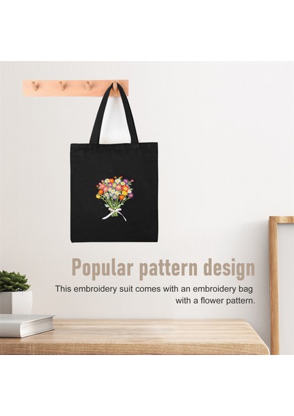 1 Canvas Tote Torbası 1 Nakış Çember Ipliği ve Iğne A ile Yeni Başlayanlar Için Nakış Başlangıç ​​kiti (Yurt Dışından) indirimleri