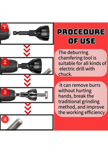 Metal Için Deburring Aracı, Altı Shank Iplik Onarım Aracı ve Pah Aracı, 1/8-3/4in (3MM-19MM), Uygun Türlere Sığar (Yurt Dışından) indirimleri