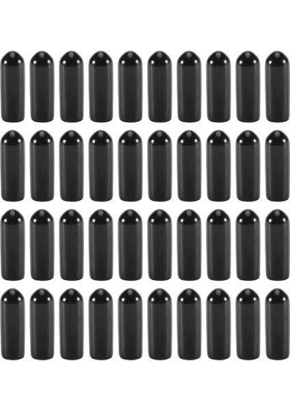 100PCS Kauçuk Uç Kapaklar 4mm Kimlik Pvc Yuvarlak Tüp Cıvata Kapağı Kapak Vidalı Iplik Koruyucular Siyah (Yurt Dışından)