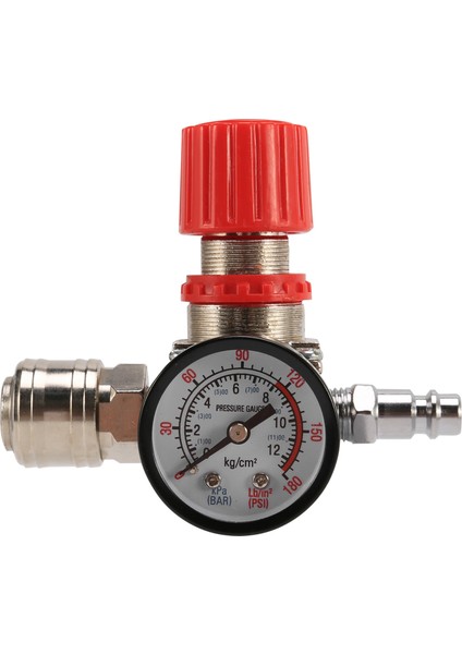 1/4inch Basınç Regülatörü Hava Kompresörü Basınç Regülatör Azaltma Valfi 3 Delikler Kontrol Vanası 12 Çubuk Bağlantı (Yurt Dışından)