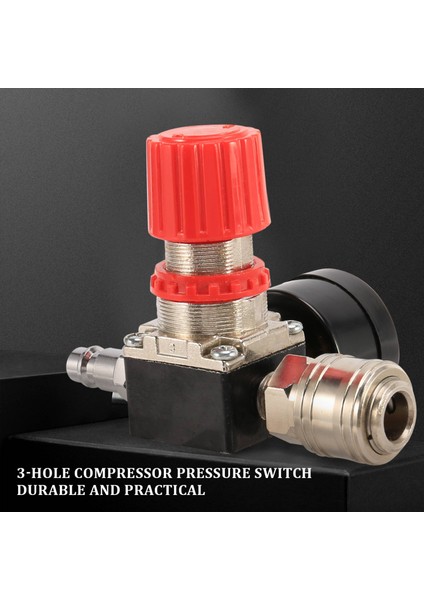 1/4inch Basınç Regülatörü Hava Kompresörü Basınç Regülatör Azaltma Valfi 3 Delikler Kontrol Vanası 12 Çubuk Bağlantı (Yurt Dışından) modelleri