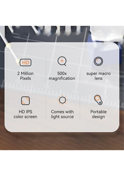 2.0inch IPS Hd Ekran Dijital El Mikroskobu 1080P 500X Büyüteçli Cam ve 8 LED Siyah Video Mikroskobu (Yurt Dışından) fırsatları